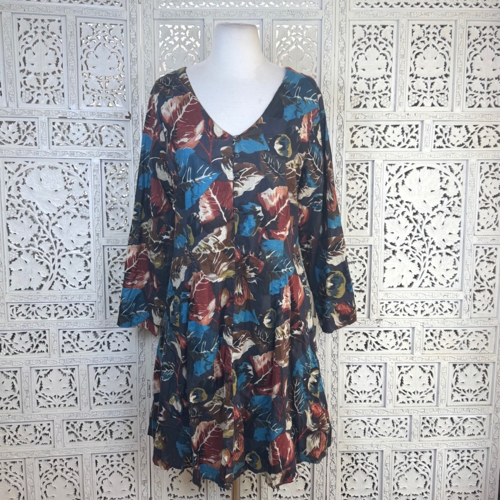 Dress Addict Long Sleeve Dress Womens XSmall Dark Floral Cottage Long Sleeve